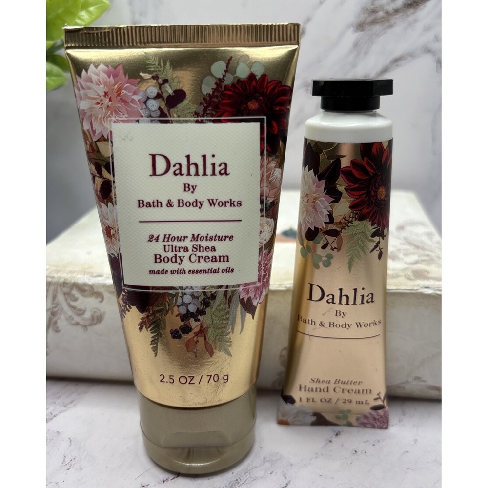 Bath & Body Works Dahlia Mini Size Body Cream & Hand Cream Set Discontinued